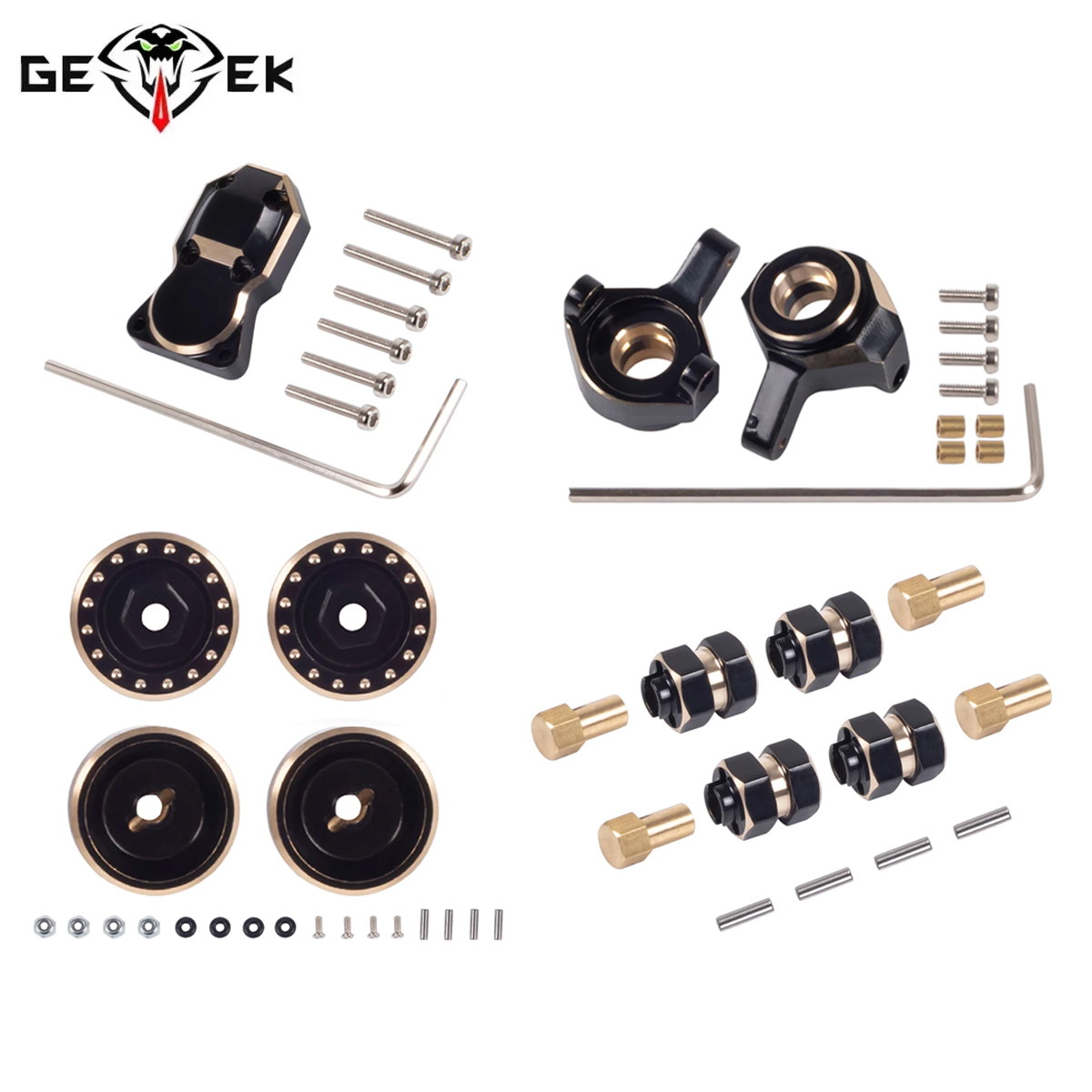 Rc Hobby Crawler - Brass Counterweight Steering Knuckles Wheel Hex