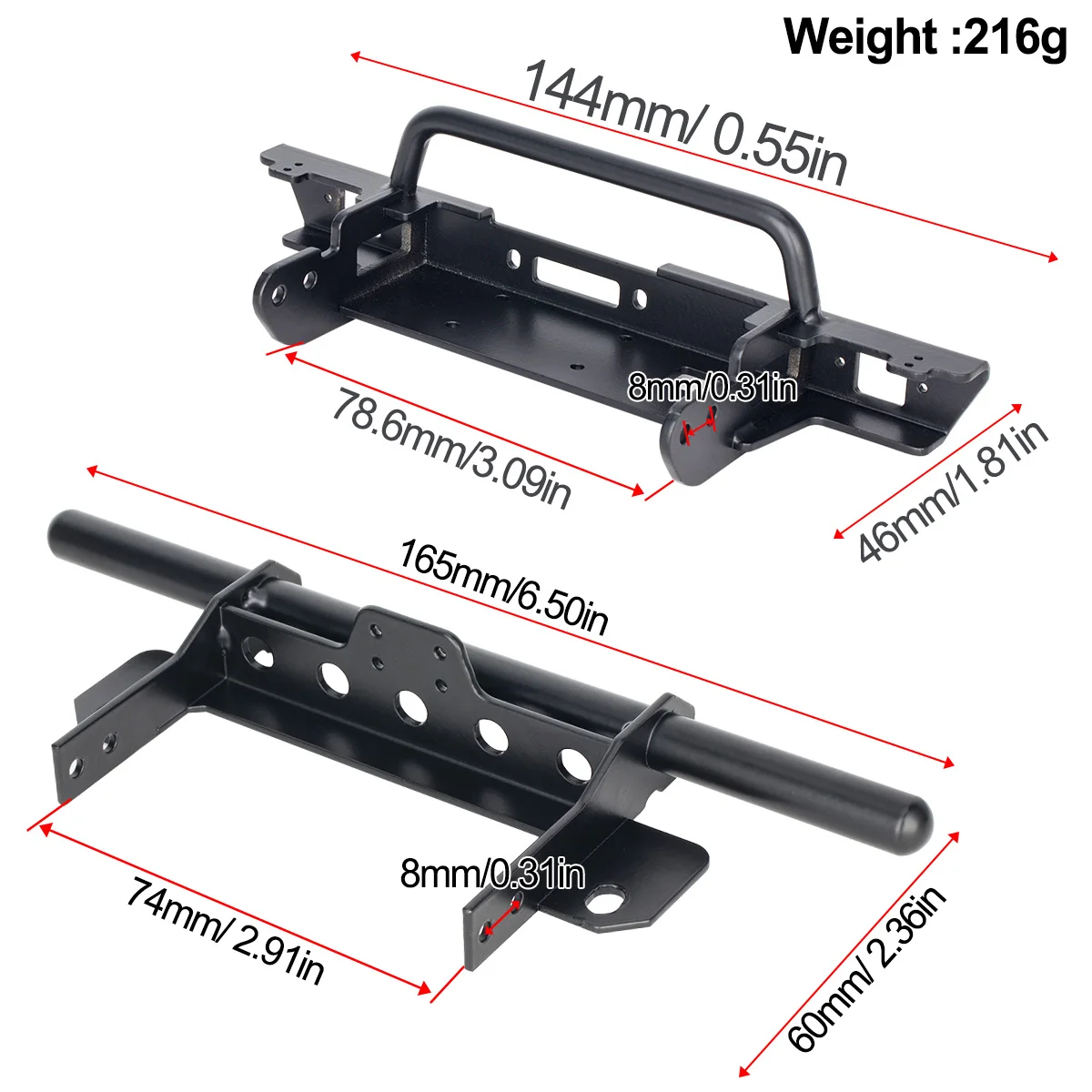Metal Front and Rear Bumper fo - Rc Hobby Crawler ulasan dan harga