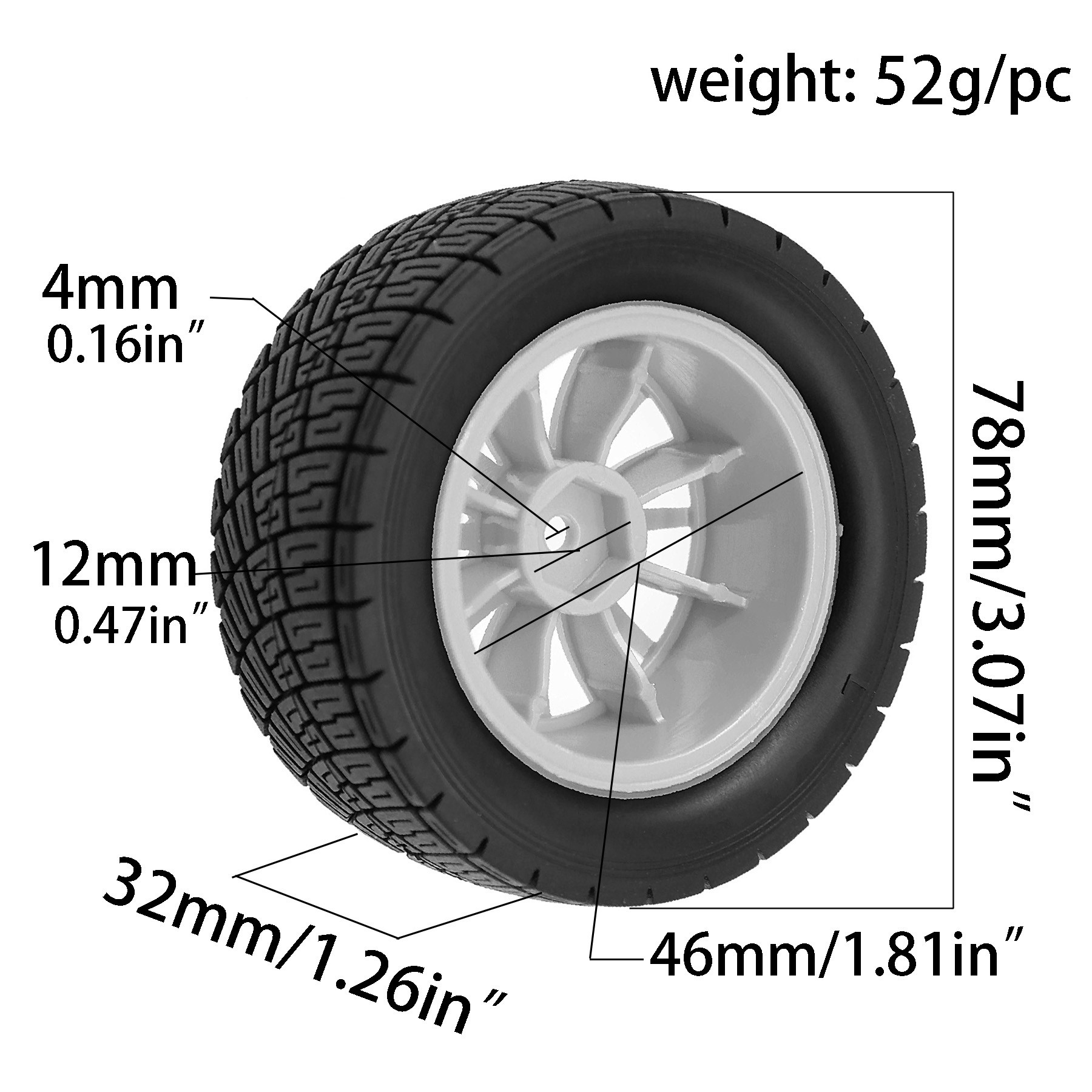 78mm 1/10 RC Rally Rubber Tire - Rc Hobby Crawler ulasan dan harga
