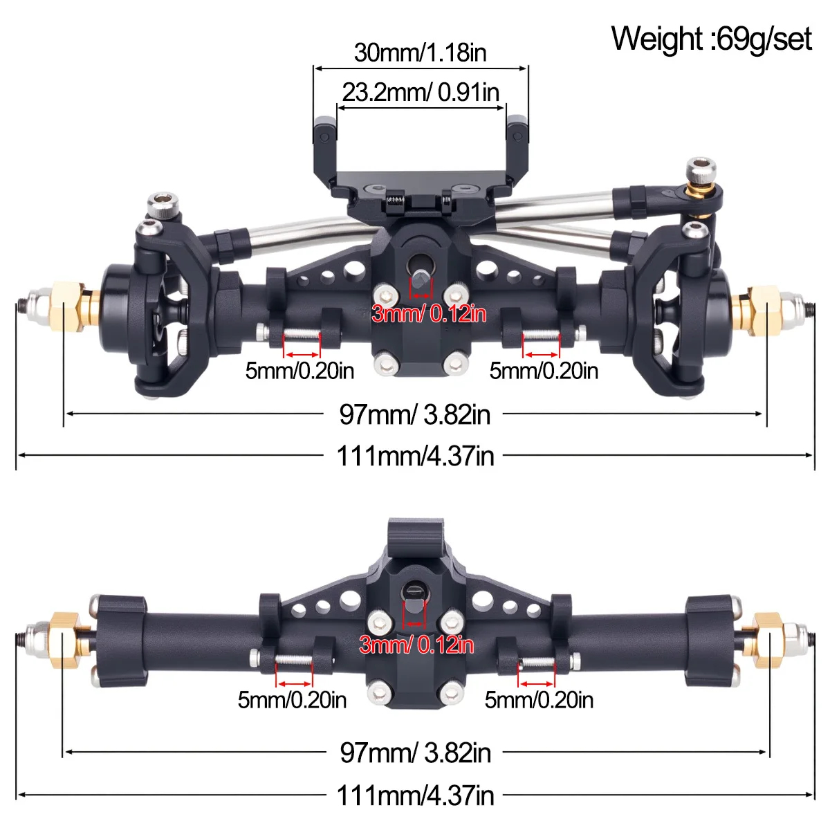 Plastic SCX24 Front Rear Axle  - Rc Hobby Crawler ulasan dan harga