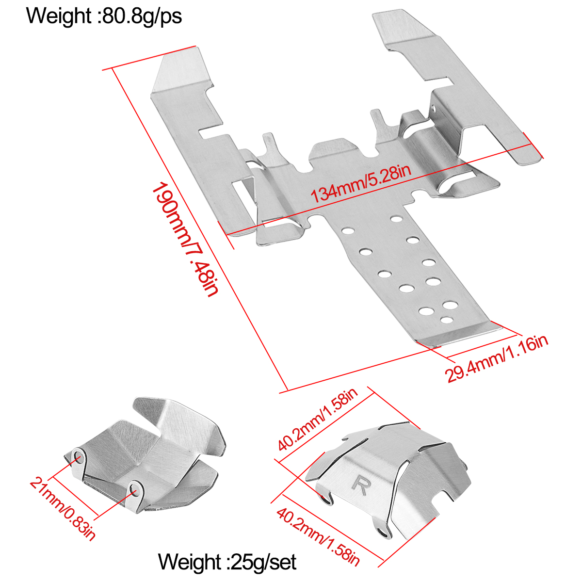 Stainless Steel Skid Plate Cha - Rc Hobby Crawler ulasan dan harga